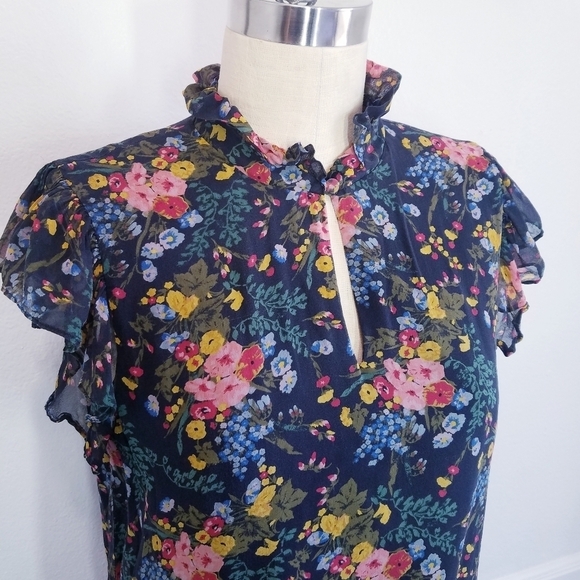 Madewell x No.6 | Silk Floral Ruffle‎ Dress size 8 - Picture 6 of 14